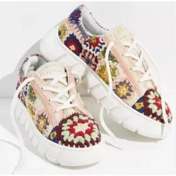 Free People Crochet Granny Square Sneakers - Picture 1 of 7